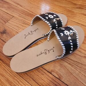 Jack Rogers Navy and White Floral Sandals